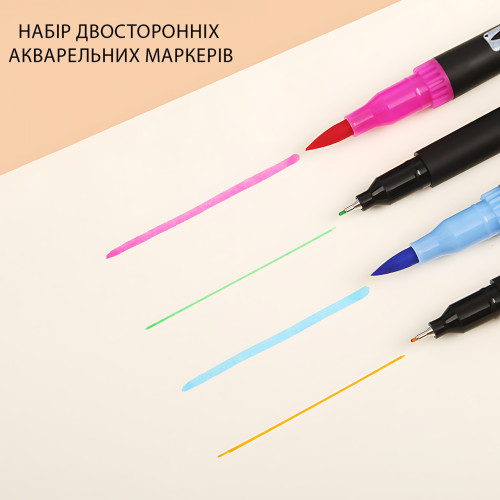 Набор двусторонних акварельных маркеров Color Pencil CD, 60 цветов, маркеры-кисть и широкий наконечник, для скетчинга и рисования - фото 4