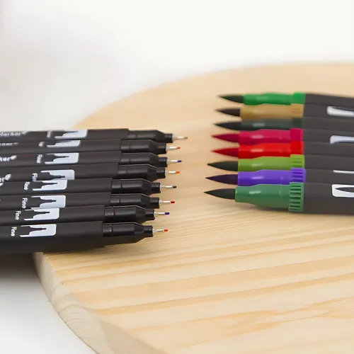Набор двусторонних акварельных маркеров NEW Color Pencil CD, маркеры для скетчинга, рисования, 80 цветов, в сумке - фото 17