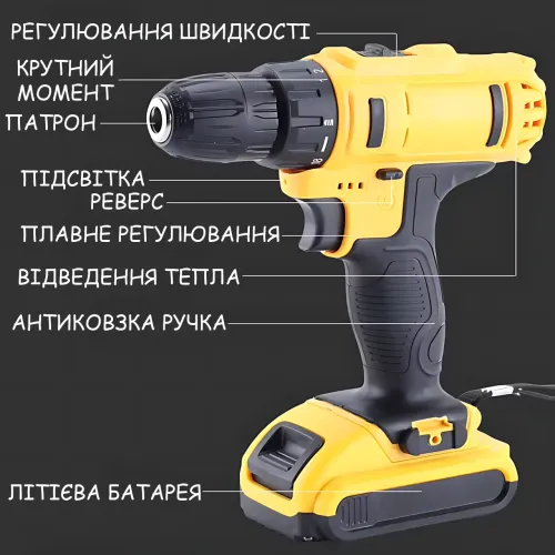 Акумуляторний шурупокрут 24 V з 2 акумуляторами, кейс, набір біт і свердел, гнучкий подовжувач, реверс, підсвітка, електродриль - фото 7