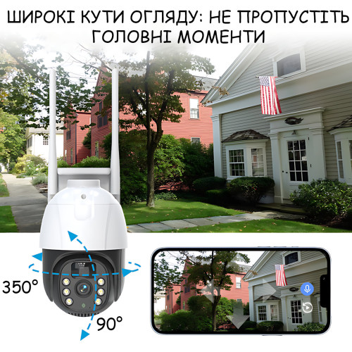 Вулична IP камера відеоспостереження TP8 Smart Camera 4G PTZ із сонячною панеллю, поворотна, HD 1296P, нічне бачення, microSD - фото 3