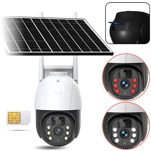 Вулична IP камера відеоспостереження TP8 Smart Camera 4G PTZ із сонячною панеллю, поворотна, HD 1296P, нічне бачення, microSD