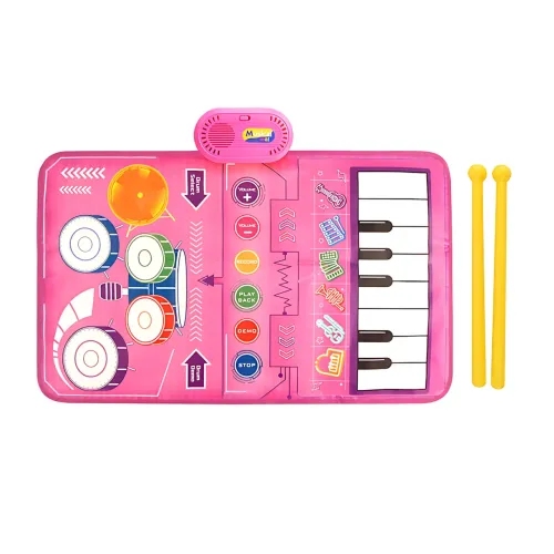 Розвивальний музичний килимок 2-в-1 Musical Play Mat, піаніно + барабани, 80×50 см, записування і відтворення - фото 2