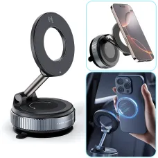 Автомобільний магнітний тримач JoyPro Magnetic Holder 360°, автотримач MagSafe з вакуумною присоскою, 16 магнітів N52, 360°