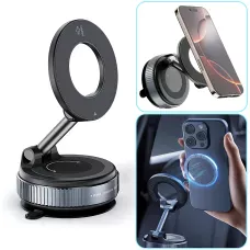 Автомобільний магнітний тримач JoyPro Magnetic Holder 360°, автотримач MagSafe з вакуумною присоскою, 16 магнітів N52, 360°