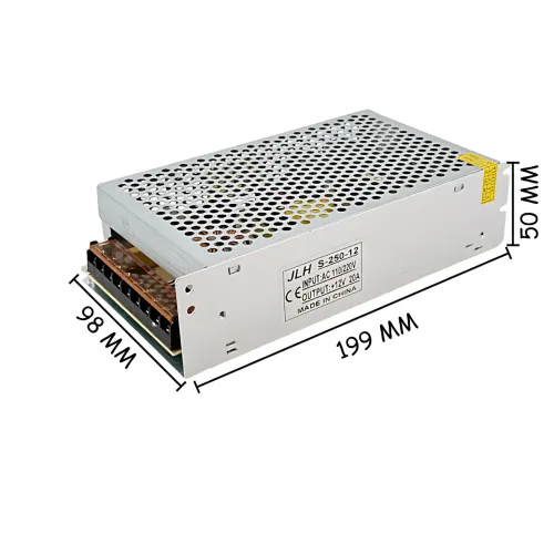 Адаптер живлення 12 V 20 A METAL, імпульсний блок живлення 220 В-12 В у перфорованому металевому корпусі, із захистом від КЗ - фото 9