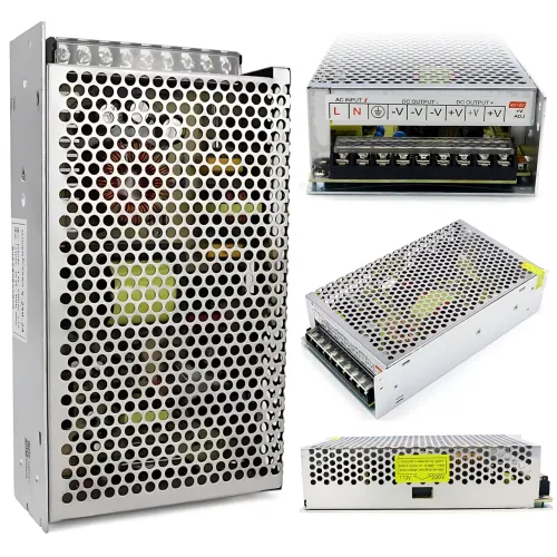 Адаптер питания 12V 20A METAL, импульсный блок питания 220В–12В в перфорированном металлическом корпус, с защитой от КЗ