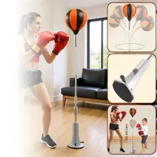 Підлогова боксерська груша з присоскою UFT Boxing Reflex, оболонковий мішок зі швидким відскоком 360°, регульована висота 130-150