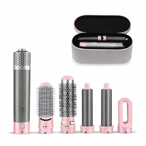 Фен-щітка мультистайлер Hot Air Styler 5 в 1 з іонізацією, 5 насадок, 3 температурні режими, 1000 Вт, кейс для зберігання й поїздо - фото 2