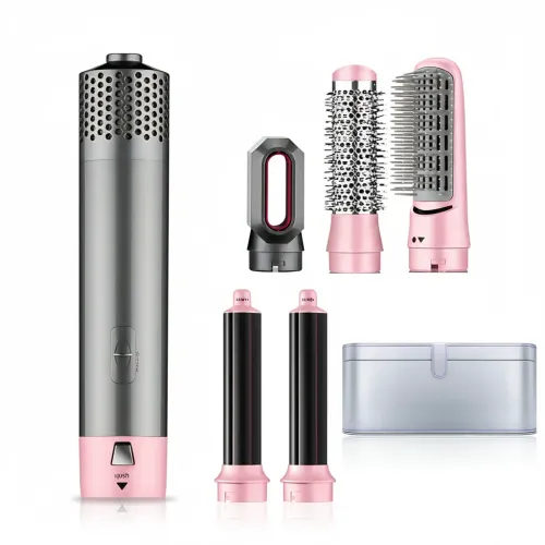 Фен-щітка мультистайлер Hot Air Styler 5 в 1 з іонізацією, 5 насадок, 3 температурні режими, 1000 Вт, кейс для зберігання й поїздо