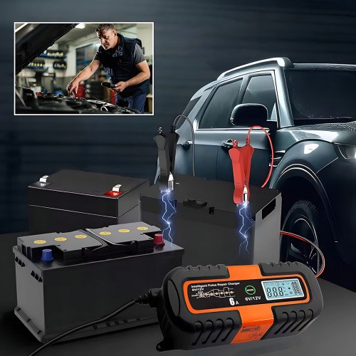 Автоматическое зарядное устройство для аккумуляторов Smart Charger, 6В/12В 6A, с функцией восстановления, AGM/GEL/WET, ЖК-дисплей - фото 8