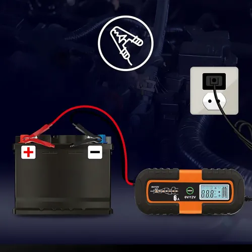 Автоматичний зарядний пристрій для акумуляторів Smart Charger, 6 В/12 В 6A, з функцією відновлення, AGM/GEL/WET, РК-дисплей - фото 7