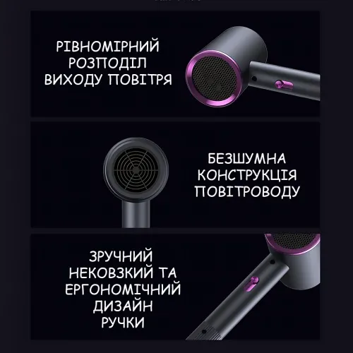 Фен для волосся AIR DRYER LY-335, 2000 Вт, іонізація, холодне повітря, 3 температурні режими, концентратор, поворотний шнур Білий - фото 6