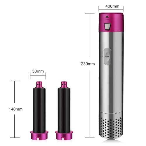 Стайлер Hot Air Styler 5-в-1 для укладання волосся, 1000Вт, ефект Коанда, 5 насадок, кераміка, інфрачервоне нагрівання, фіолетовий - фото 5