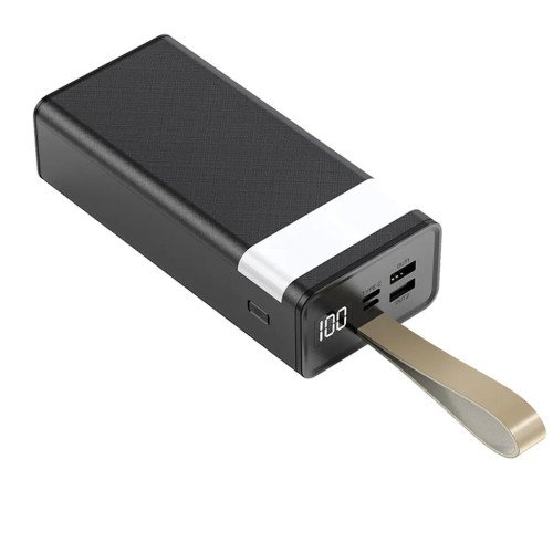 KlGO KP-79 портативний акумулятор 30000 mAh з настільною лампою, з LED цифровим дисплеєм, MicroUSB/Type-C, 2 USB