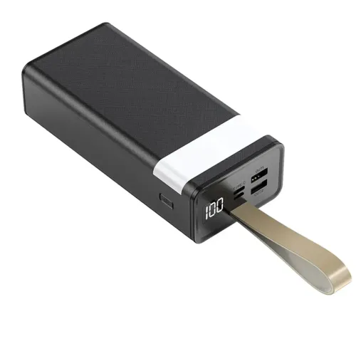 KlGO KP-79 портативний акумулятор 30000 mAh з настільною лампою, з LED цифровим дисплеєм, MicroUSB/Type-C, 2 USB