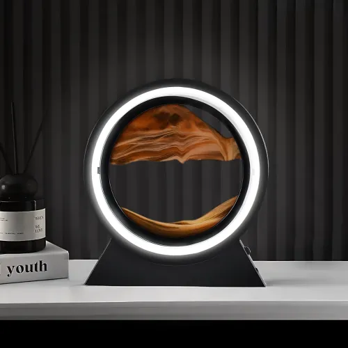 3D світлодіодна настільна лампа-картина «Рухомий пісок», 360°, LED нічник, USB/2AA, скло, 24 см - фото 6
