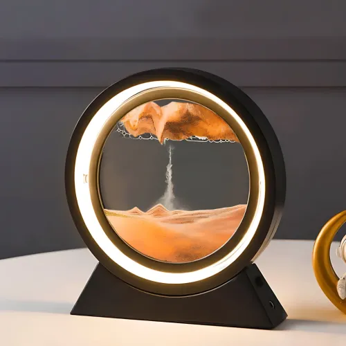 3D світлодіодна настільна лампа-картина «Рухомий пісок», 360°, LED нічник, USB/2AA, скло, 24 см - фото 8