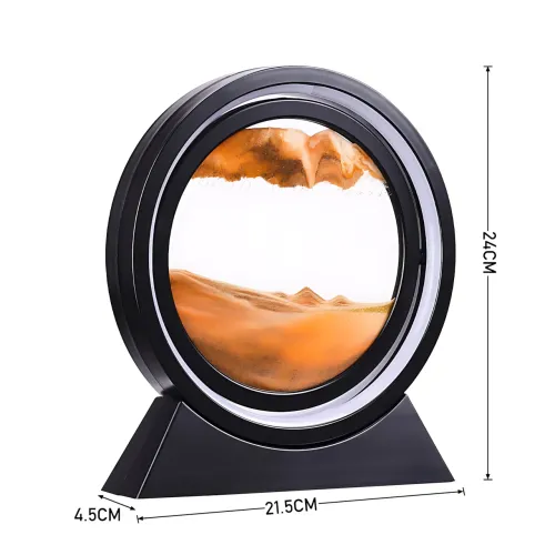 3D світлодіодна настільна лампа-картина «Рухомий пісок», 360°, LED нічник, USB/2AA, скло, 24 см - фото 9