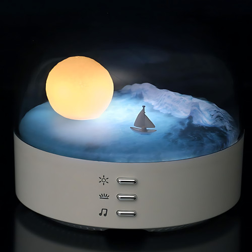 Музыкальный LED ночник «Лунная Гавань» с Bluetooth-динамиком, 1200 мАч, USB Type-C, регулировка яркости/цвета