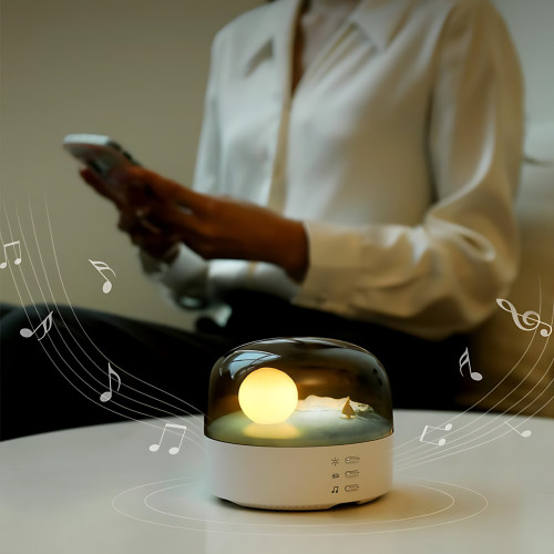 Музыкальный LED ночник «Лунная Гавань» с Bluetooth-динамиком, 1200 мАч, USB Type-C, регулировка яркости/цвета - фото 2