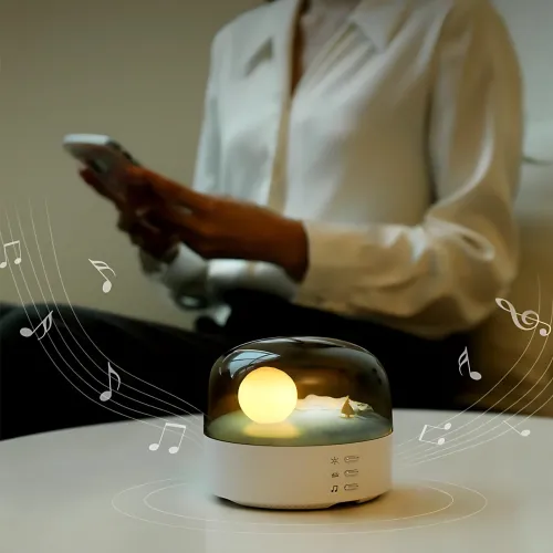 Музичний LED-нічник «Місячна Гавань» з Bluetooth-динаміком, 1200 мА·год, USB Type-C, регулювання яскравості - фото 9