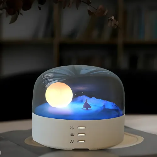 Музичний LED-нічник «Місячна Гавань» з Bluetooth-динаміком, 1200 мА·год, USB Type-C, регулювання яскравості - фото 8