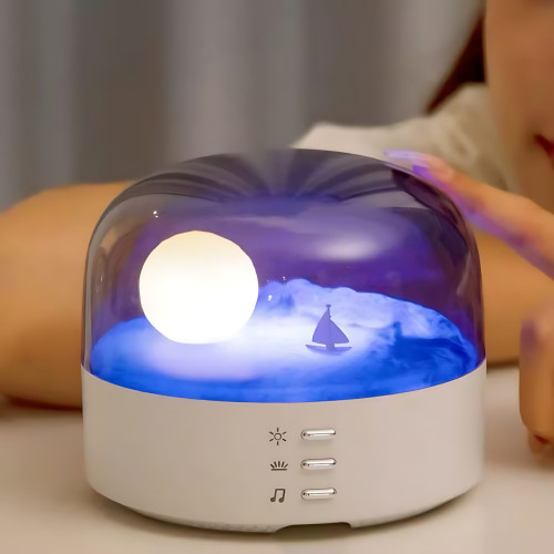 Музыкальный LED ночник «Лунная Гавань» с Bluetooth-динамиком, 1200 мАч, USB Type-C, регулировка яркости/цвета - фото 4
