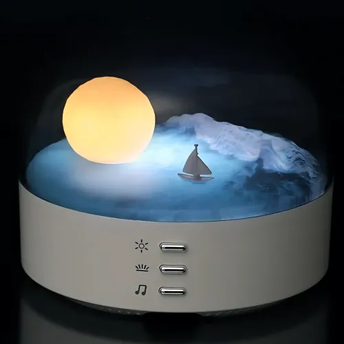 Музичний LED-нічник «Місячна Гавань» з Bluetooth-динаміком, 1200 мА·год, USB Type-C, регулювання яскравості - фото 3