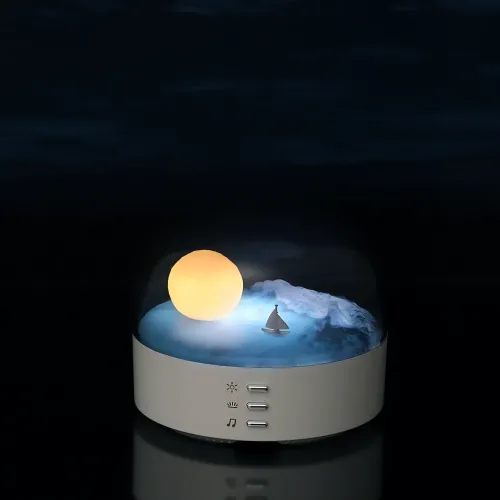 Музичний LED-нічник «Місячна Гавань» з Bluetooth-динаміком, 1200 мА·год, USB Type-C, регулювання яскравості - фото 2