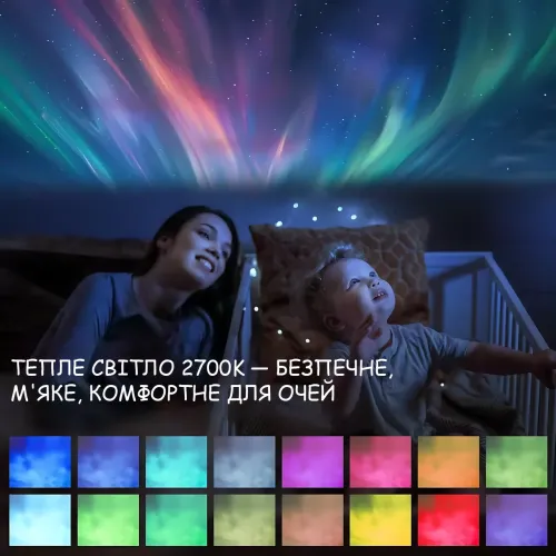 Проєктор морської гладі з LED-підсвіткою, динамічним світловим ефектом і Bluetooth-динаміком, з пультом, акумулятором, димером - фото 7