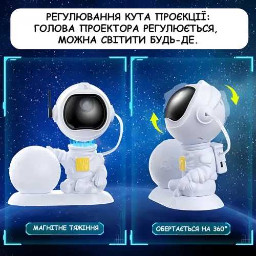 Проектор звёздного неба Astronaut MoonLight с пультом, таймером и ночником, RGB-проекция галактики и туманностей, оборот 360° - фото 2