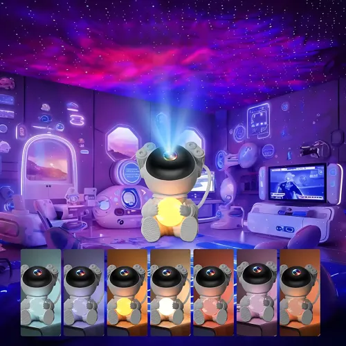 Проєктор зоряного неба Astronaut нічник-проєктор «Астронавт із Місяцем», RGB галактика та туманності, з пультом - фото 5