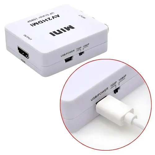 Конвертер AV RCA — HDMI, 1080p, адаптер AV to HDMI, плато-цифровий перетворювач, Plug&Play, PAL/NTSC, HDCP - фото 7