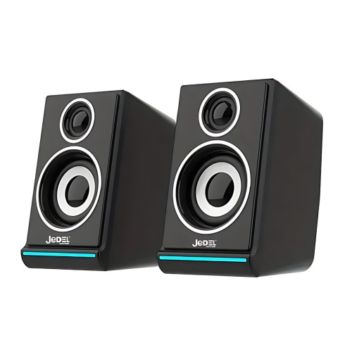 Колонки для ПК 2.0 USB JEDEL S-578 RGB (2×3 Вт), компактная акустика с подсветкой, AUX 3.5 мм
