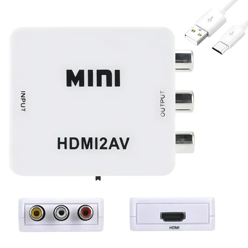 Конвертер HDMI to AV (RCA) UKC AV-001 с USB-питанием — переходник HDMI → CVBS + аудио L/R, PAL/NTSC, поддержка 1080p, HDMI 1.4 - фото 2