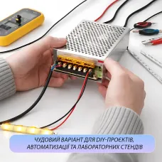 Адаптер живлення 5V 30A METAL у перфорованому металевому корпусі, захист від КЗ/перевантаження/перегрівання
