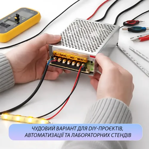 Адаптер живлення 5V 30A METAL у перфорованому металевому корпусі, захист від КЗ/перевантаження/перегрівання - фото 11