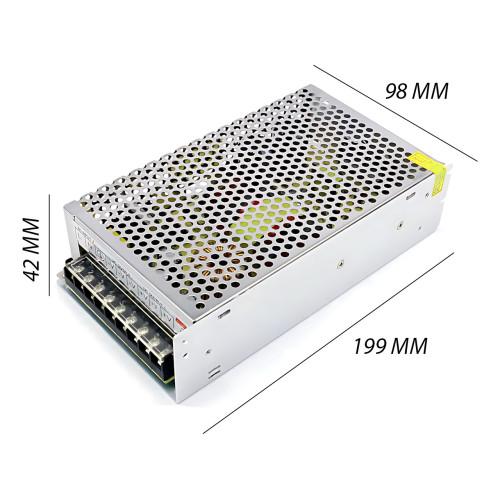 Адаптер живлення 5V 30A METAL у перфорованому металевому корпусі, захист від КЗ/перевантаження/перегрівання - фото 9