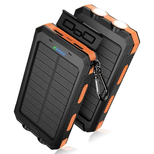 Power Bank HOCO J164 Platinum Solar Dual Lighting 8000 mAh, сонячня панель, 2xUSB-A 5V/2A, USB-C вхід, з компасом і ліхтариком - фото 2