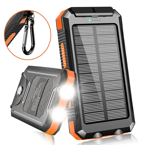 Power Bank HOCO J164 Platinum Solar Dual Lighting 8000 mAh, сонячня панель, 2xUSB-A 5V/2A, USB-C вхід, з компасом і ліхтариком