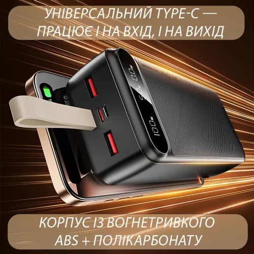 Power Bank Awei P101K 100000mAh, 22.5 W Fast Charge, PD/QC, 3 виходи (2×USB-A + Type-C), вхід Type-C + Micro-USB - фото 6