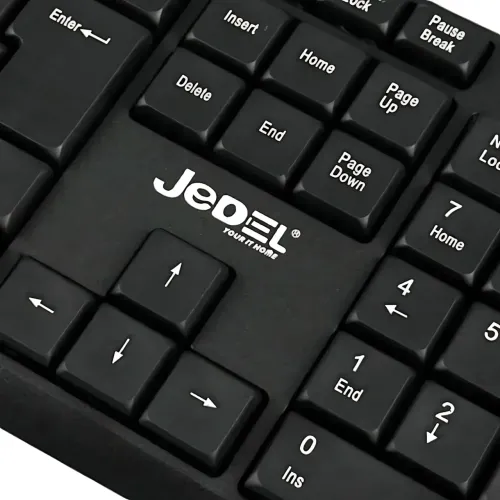 Дротова клавіатура JEDEL K19 USB, 104 клавіші, мембранна, повнорозмірна 100%, розкладка RU/UA/EN, для Windows/Mac OS/ Linux - фото 5