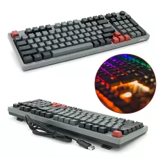 Механічна ігрова клавіатура JEDEL KL-114 RGB USB, 96 клавіш, світчі Drinkey Red, 20 режимів підсвітки, кабель 1.6 м, дротова