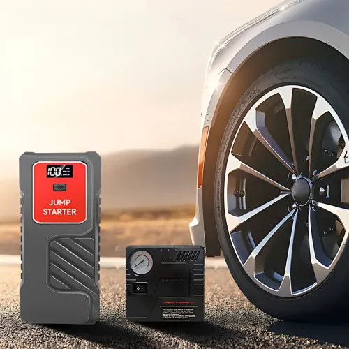 Пускозарядний пристрій для автомобіля 12 В з компресором Jump Starter, 300 А/600 А, power bank 5/12/16 В, LED-ліхтар - фото 2