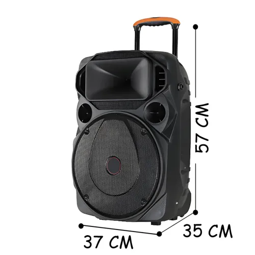 Акустична система Su-Kam SU 612, 200 Вт, 12+3, Bluetooth, USB/SD, FM, 2 радіомікрофони, акумулятор, запис MP3, ECHO/DELAY - фото 10