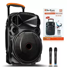 Акустична система Su-Kam SU 612, 200 Вт, 12+3, Bluetooth, USB/SD, FM, 2 радіомікрофони, акумулятор, запис MP3, ECHO/DELAY