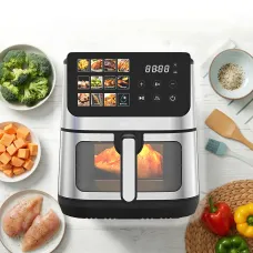 Аэрофритюрница Rainberg RB-2321 12,5 л, 4200 Вт, 2 ТЭНа, 12 программ, сенсорное управление, аэрогриль без масла, мультипечь