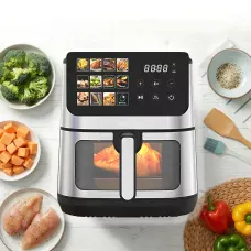 Аерофритюрниця Rainberg RB-2321 12,5 л, 4200 Вт, 2 ТЕНи, 12 програм, сенсорне керування, аерогриль без олії, мультипіч