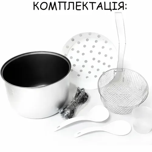 Мультиварка Crownberg CB-5528, 5 л, 1000 Вт, 30 програм, мультикухар, антипригарна чаша, пароварка з таймером, нержавіюча сталь - фото 10