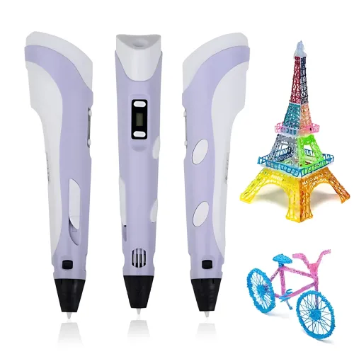 3D-ручка 6 покоління 3DPen-6 з LCD + графічний планшет 8.5, набір для 3D-малювання, 100 м PLA, регулювання температури Фіолетовий